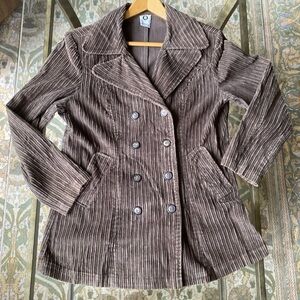 Y2K Vintage Ellemenno
Corduroy Jacket Pea Coat Size Medium Brown Boho‎ Festival